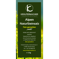 Alpen - NaturSteinsalz 1 Kg FEIN gemahlen